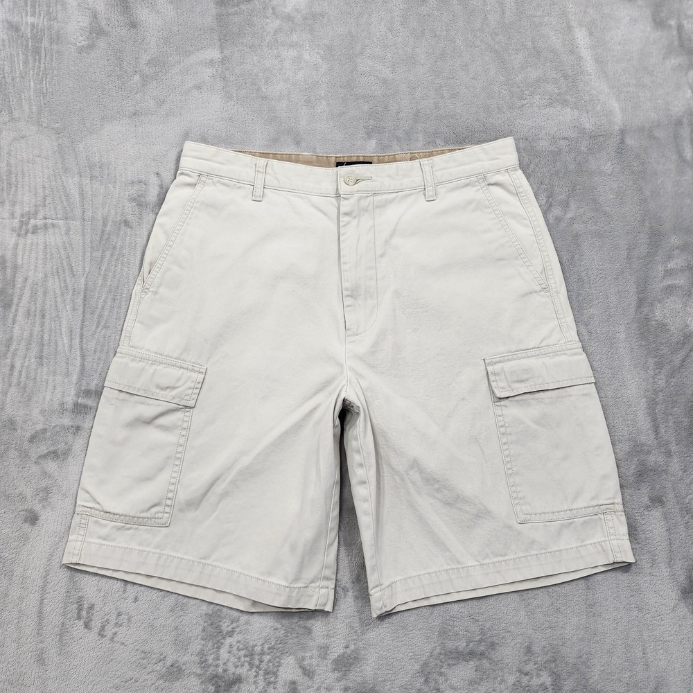 Dockers Shorts Mens 32 Beige Khaki Cargo Flat Front Casual Cotton Preppy‎ Summer